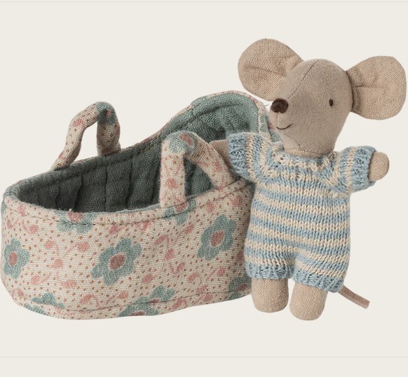 Bebe ratón capazo azul